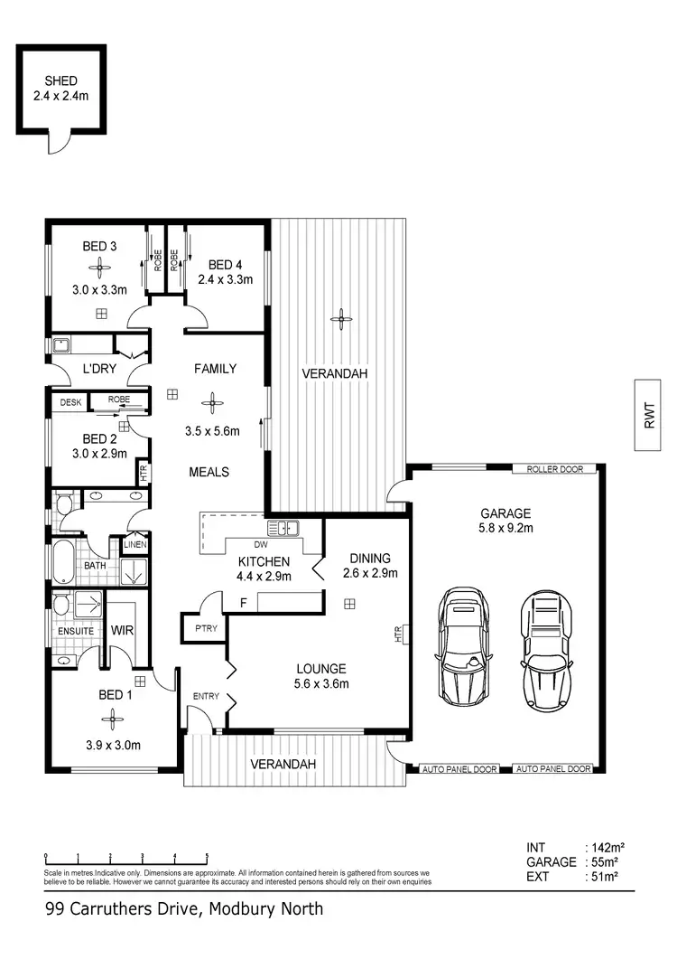 Floorplan of Homely house listing, 99 Carruthers Drive, Modbury North SA 5092