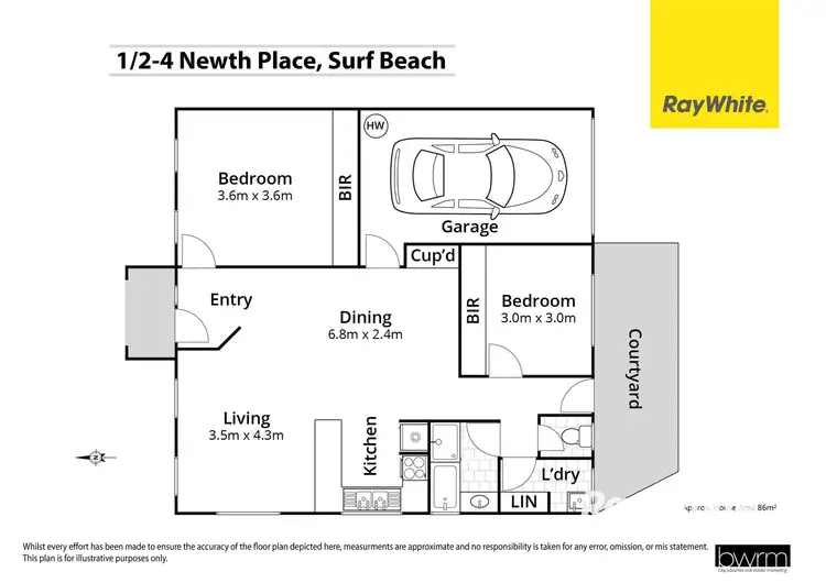 Floorplan of Homely unit listing, 1/2-4 Newth Place, Surf Beach NSW 2536