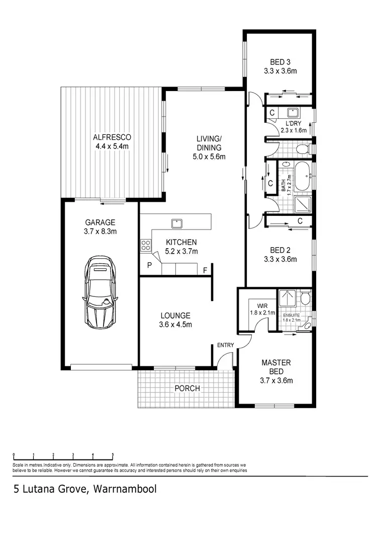 Floorplan of Homely house listing, 5 Lutana Grove, Warrnambool VIC 3280