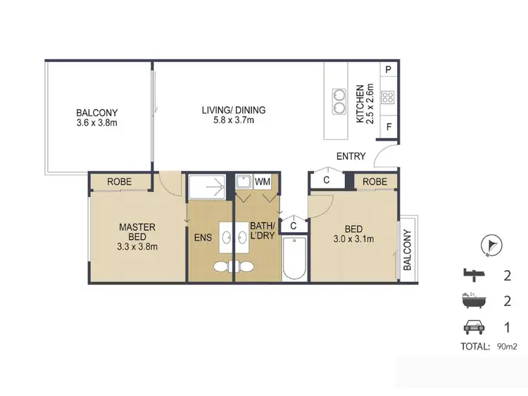 Floorplan of Homely unit listing, 5202/5 Emporio Place, Maroochydore QLD 4558