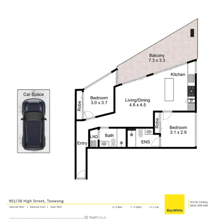 Floorplan of Homely apartment listing, 901/38 High Street, Toowong QLD 4066