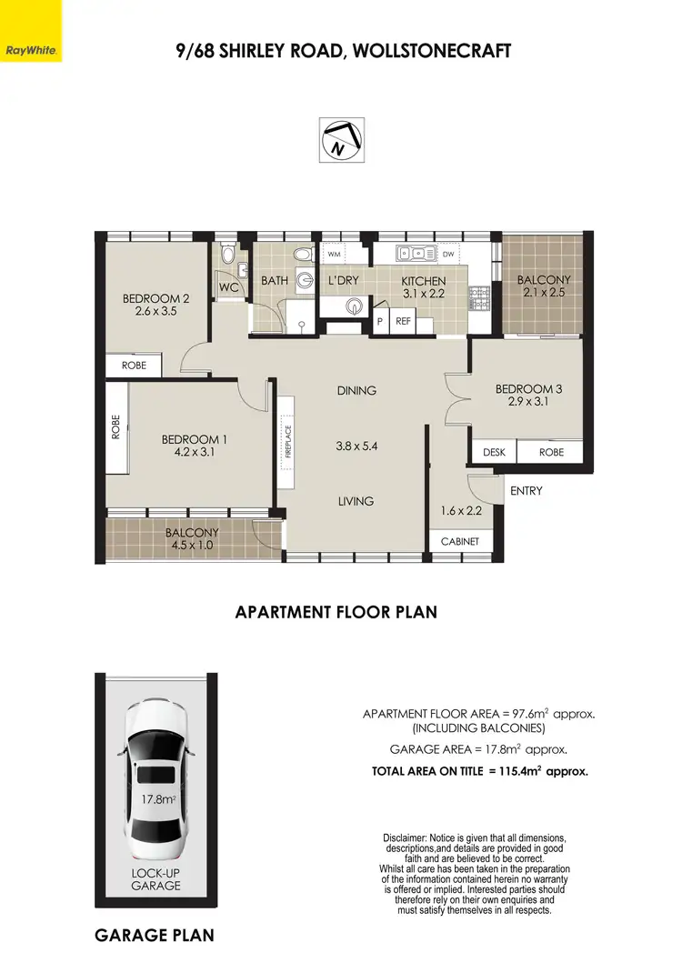 Floorplan of Homely apartment listing, 9/68 Shirley Road, Wollstonecraft NSW 2065