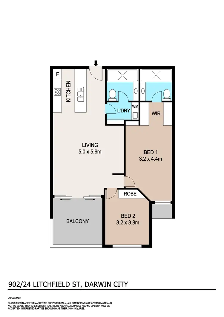 Floorplan of Homely unit listing, 902/24 Litchfield Street, Darwin City NT 800