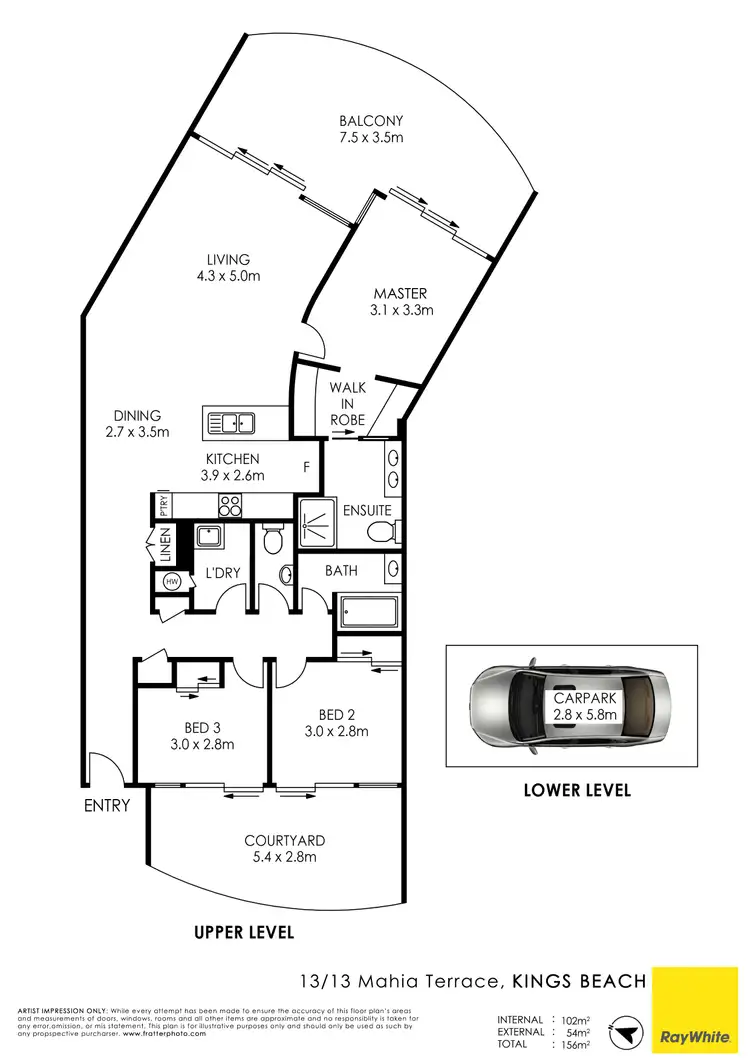 Floorplan of Homely unit listing, Unit 13/13 Mahia Terrace, Kings Beach QLD 4551