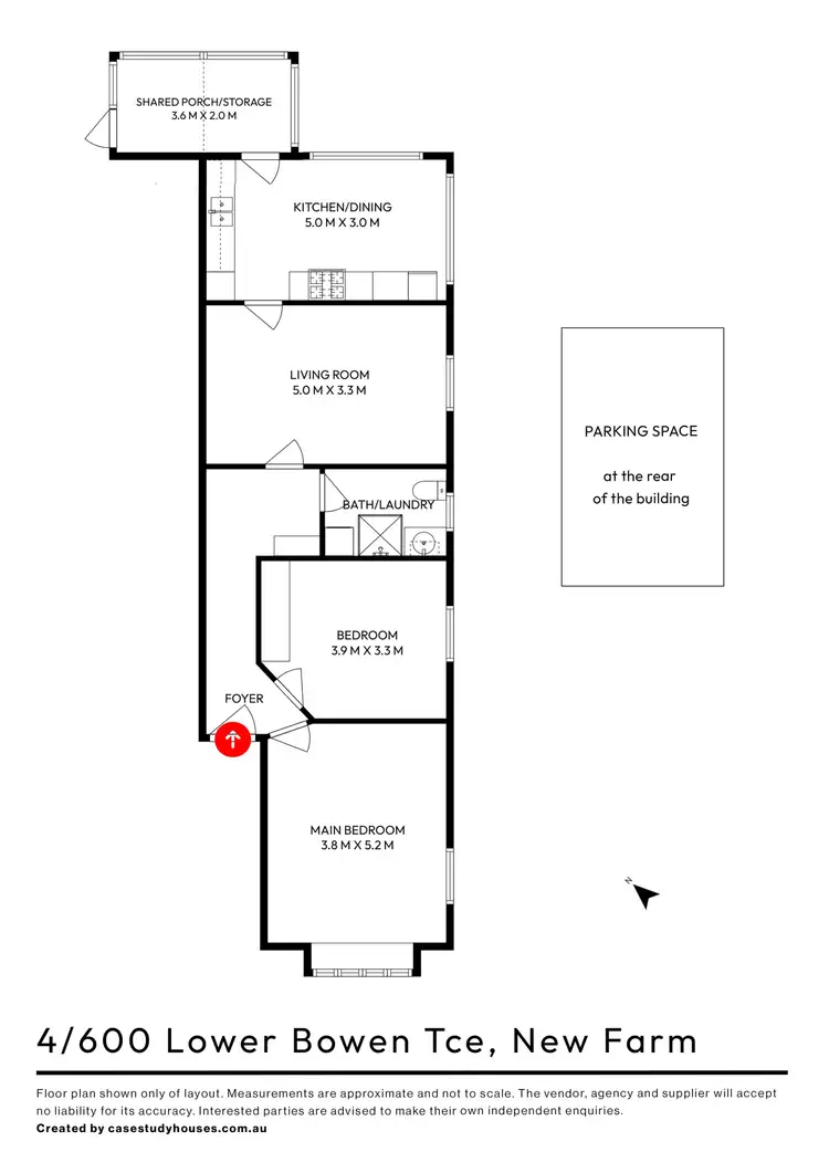 Floorplan of Homely apartment listing, 4/600 Lower Bowen Terrace, New Farm QLD 4005