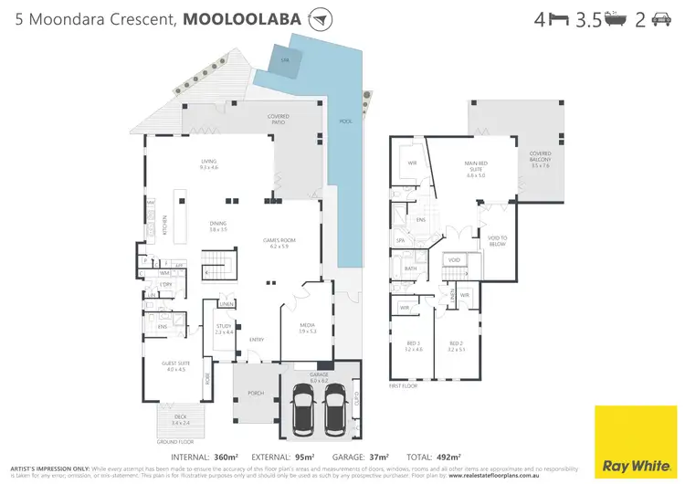 Floorplan of Homely house listing, 5 Moondarra Crescent, Mooloolaba QLD 4557