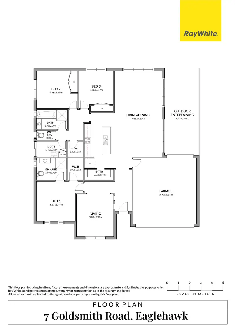 Floorplan of Homely house listing, 7 Goldsmiths Road, Eaglehawk VIC 3556