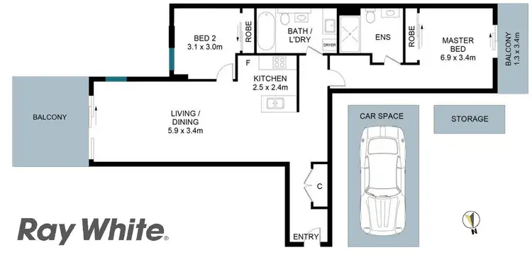 Floorplan of Homely apartment listing, 3310/7 Angas Street, Meadowbank NSW 2114