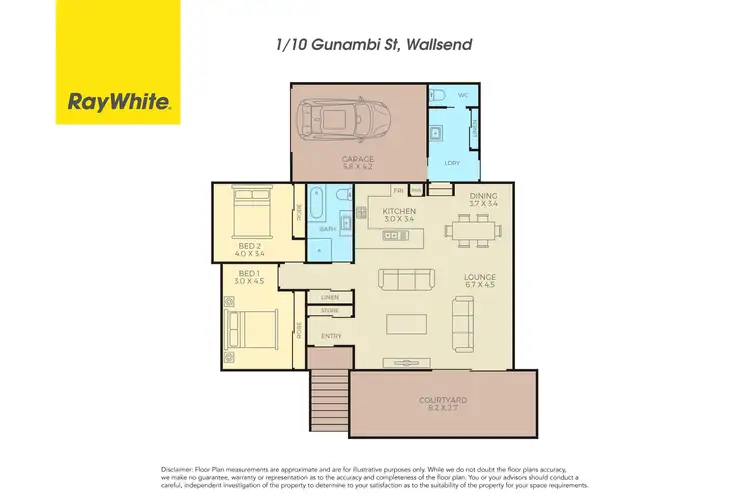 Floorplan of Homely unit listing, 1/10 Gunambi Street, Wallsend NSW 2287