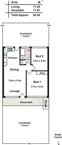 Floorplan of Homely unit listing, 11/42 Eighth Street, Gawler South SA 5118