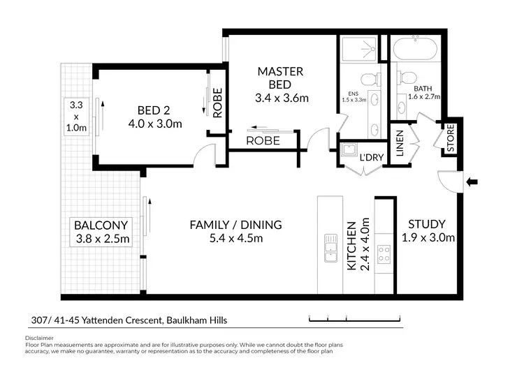 Floorplan of Homely apartment listing, 307/41 Yattenden Crescent, Baulkham Hills NSW 2153