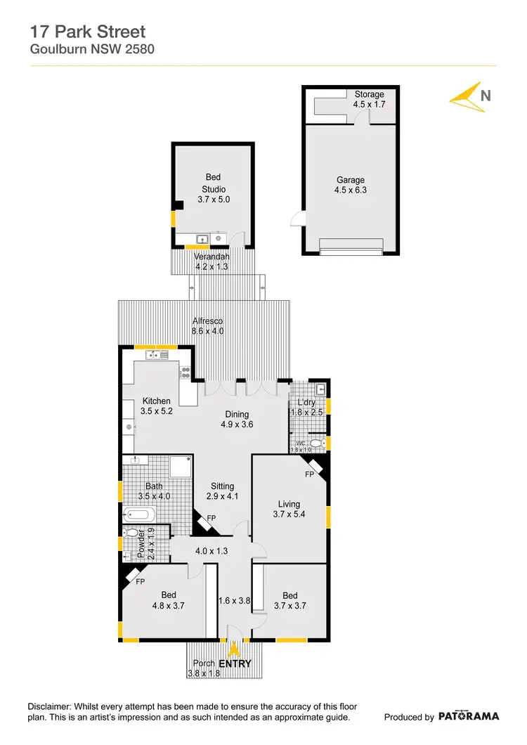 Floorplan of Homely house listing, 17 Park Street, Goulburn NSW 2580