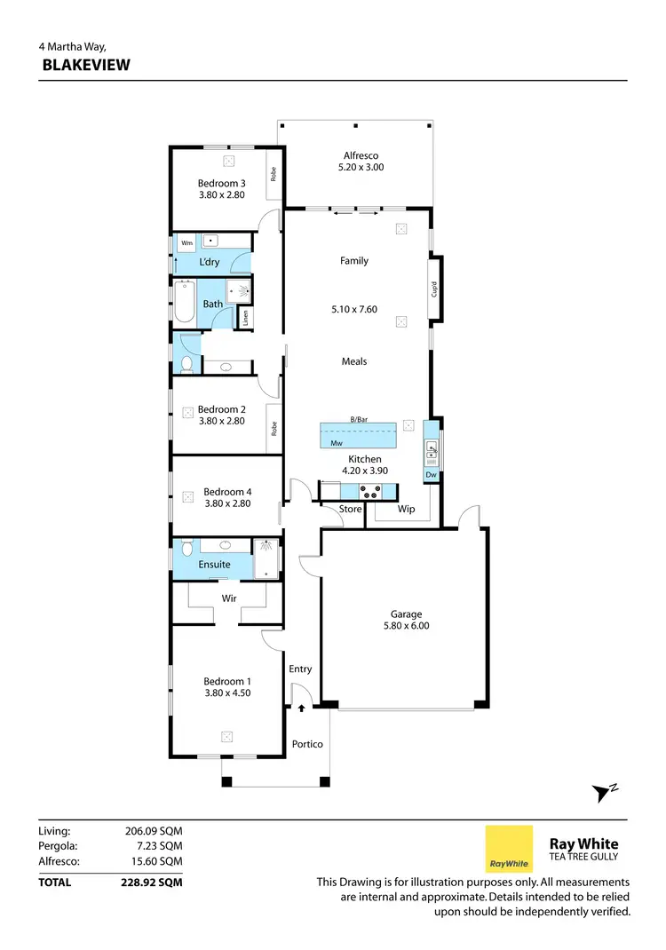 Floorplan of Homely house listing, 4 Martha Way, Blakeview SA 5114