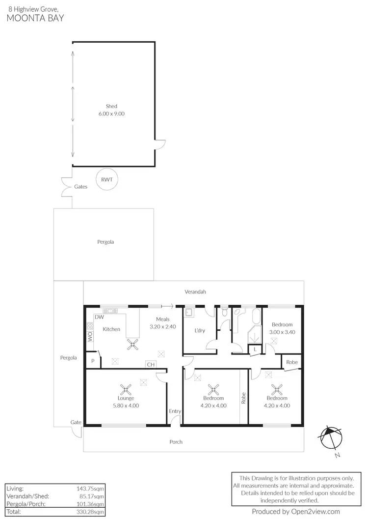 Floorplan of Homely house listing, 8 Highview Grove, Moonta Bay SA 5558