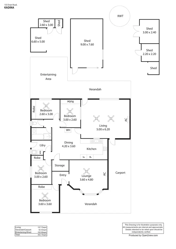 Floorplan of Homely house listing, 155 Drain Road, Kadina SA 5554
