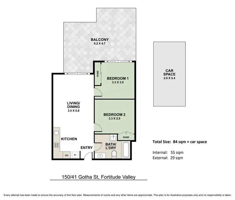 Floorplan of Homely apartment listing, A150/41 Gotha Street, Fortitude Valley QLD 4006