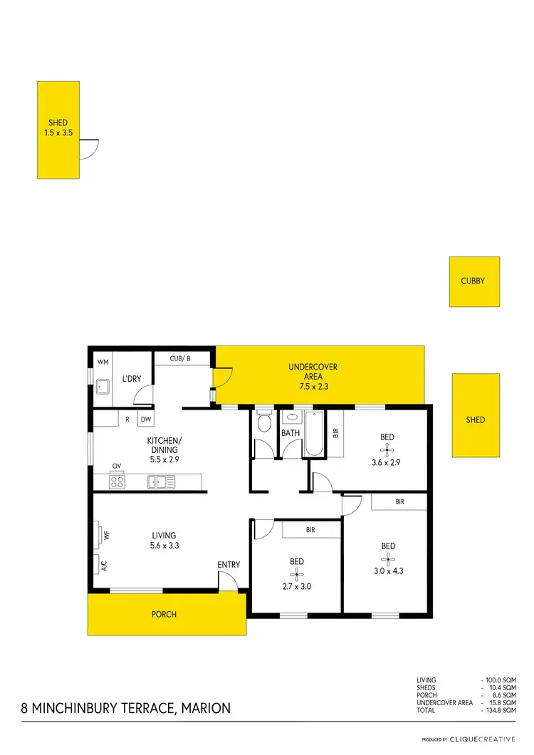 Floorplan of Homely house listing, 8 Minchinbury Terrace, Marion SA 5043