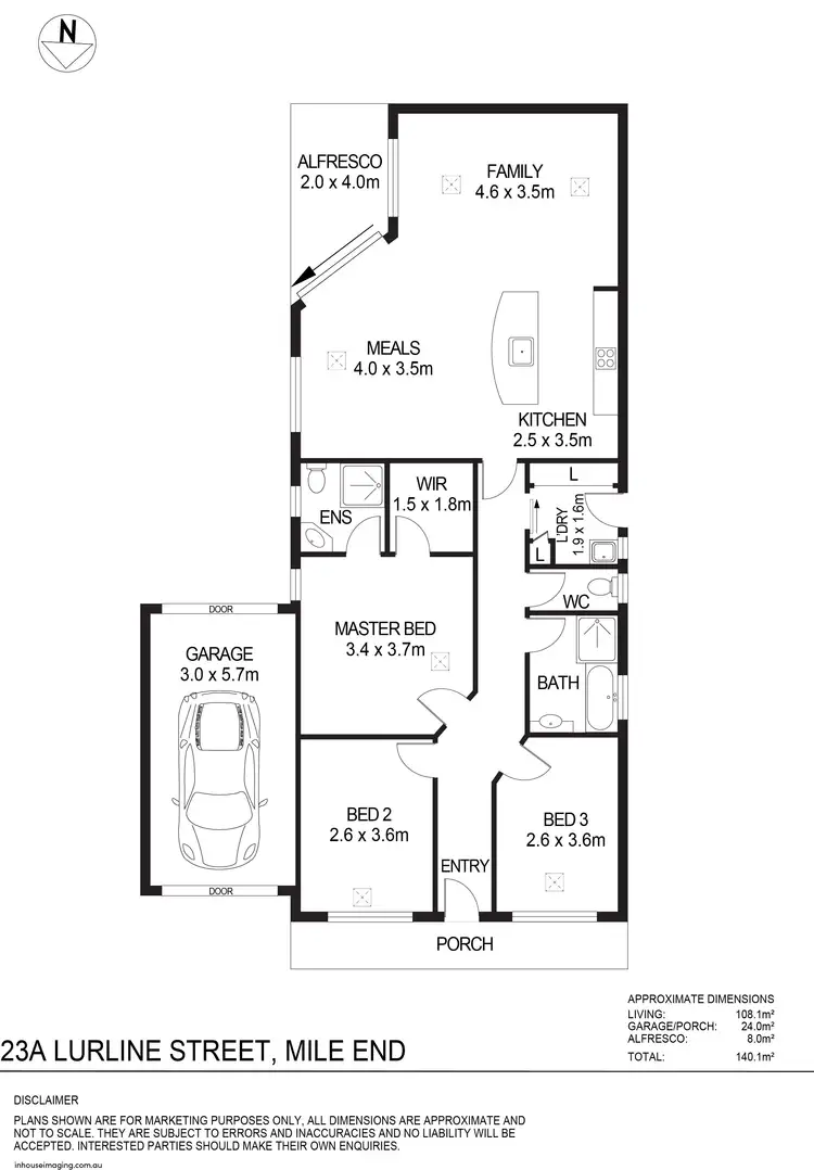 Floorplan of Homely house listing, 23A Lurline Street, Mile End SA 5031