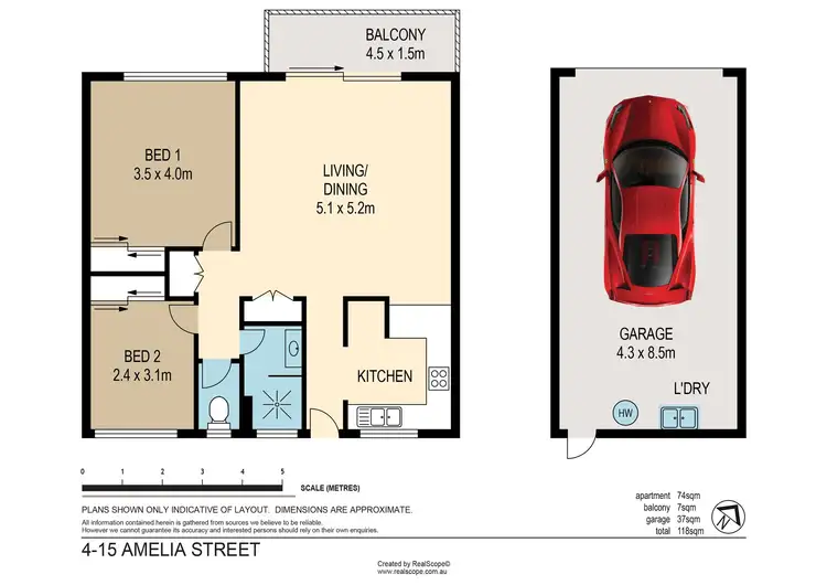 Floorplan of Homely apartment listing, 4/15 Amelia Street, Coorparoo QLD 4151