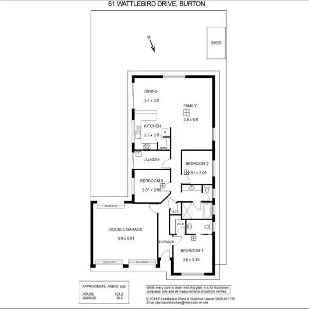 Floorplan of Homely house listing, 61 Wattlebird Drive, Burton SA 5110