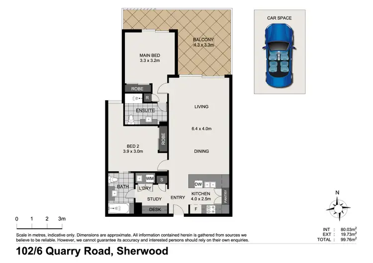 Floorplan of Homely unit listing, 102/6 Quarry Road, Sherwood QLD 4075