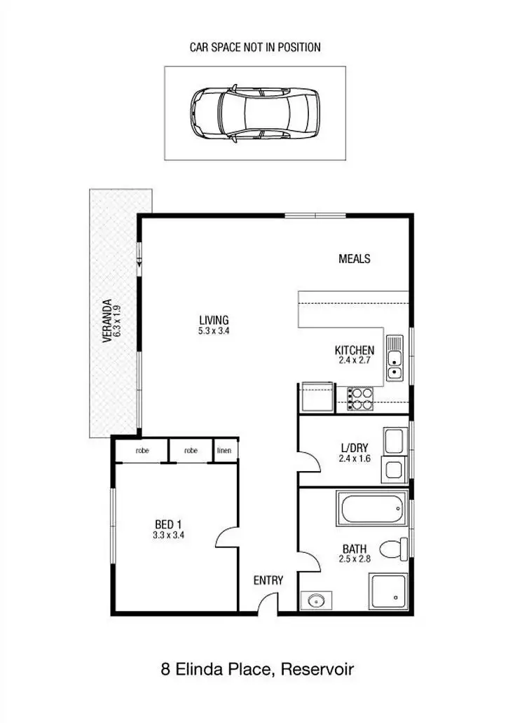 Floorplan of Homely apartment listing, 8 Elinda Place, Reservoir VIC 3073