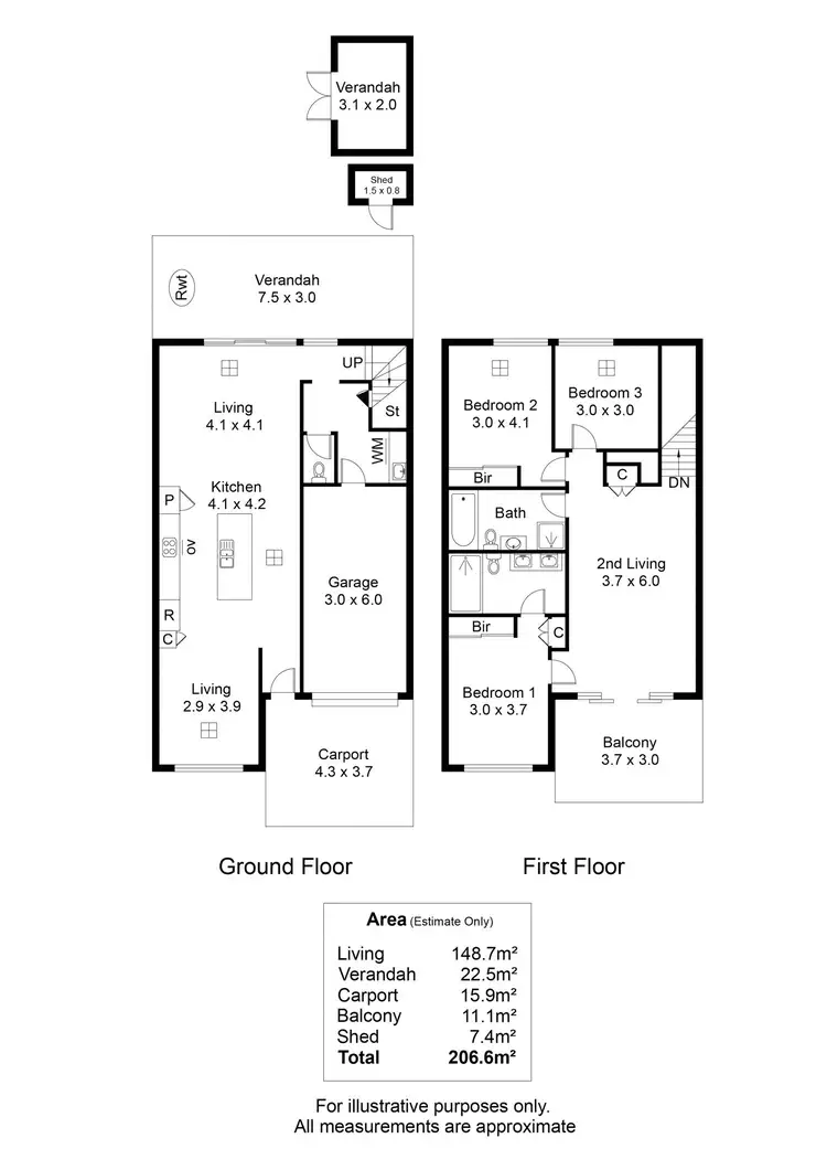 Floorplan of Homely townhouse listing, 100 Wirra Drive, New Port SA 5015