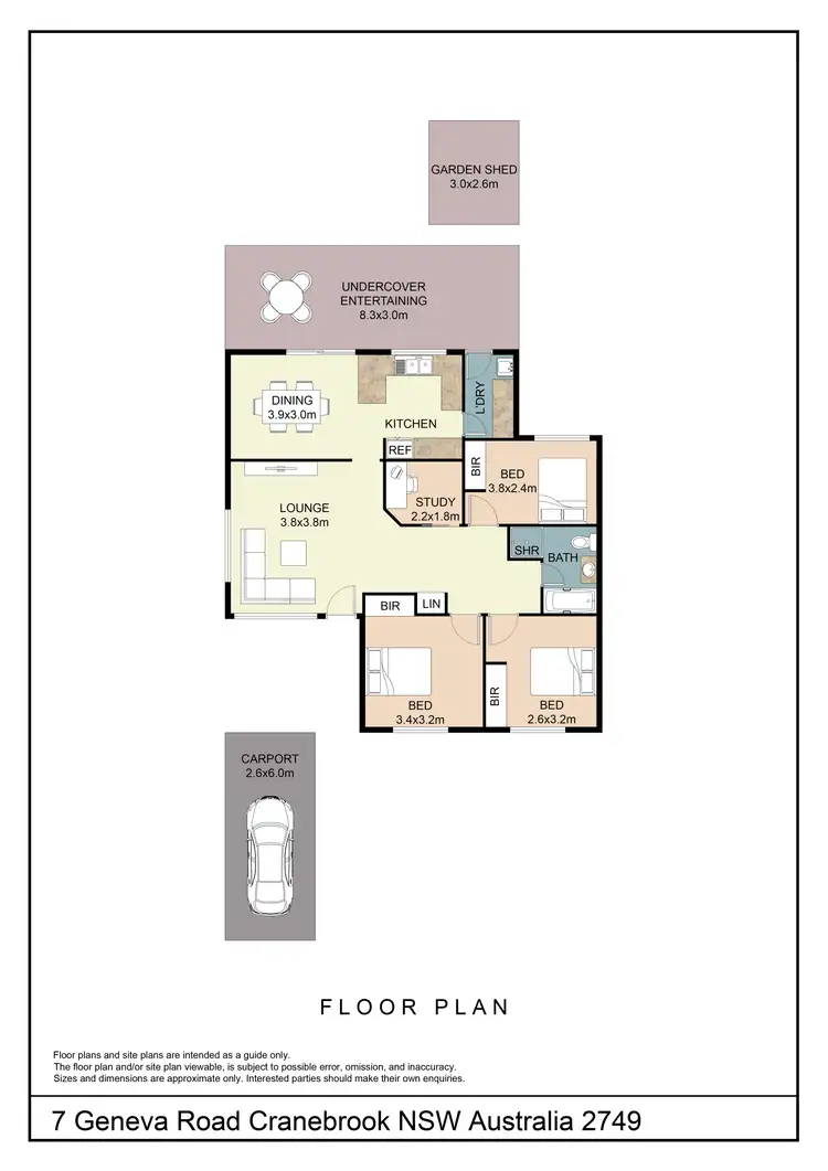 Floorplan of Homely semi-detached listing, 7 Geneva Road, Cranebrook NSW 2749