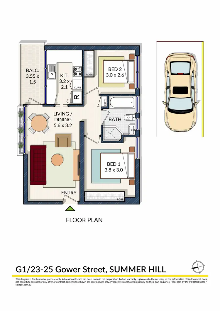 Floorplan of Homely apartment listing, 1G/23-25 Gower Street, Summer Hill NSW 2130