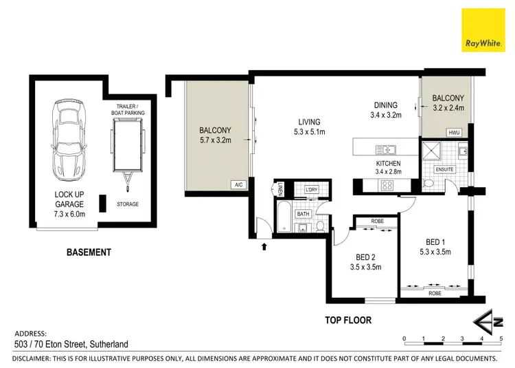 Floorplan of Homely unit listing, 503/70 Eton Street, Sutherland NSW 2232