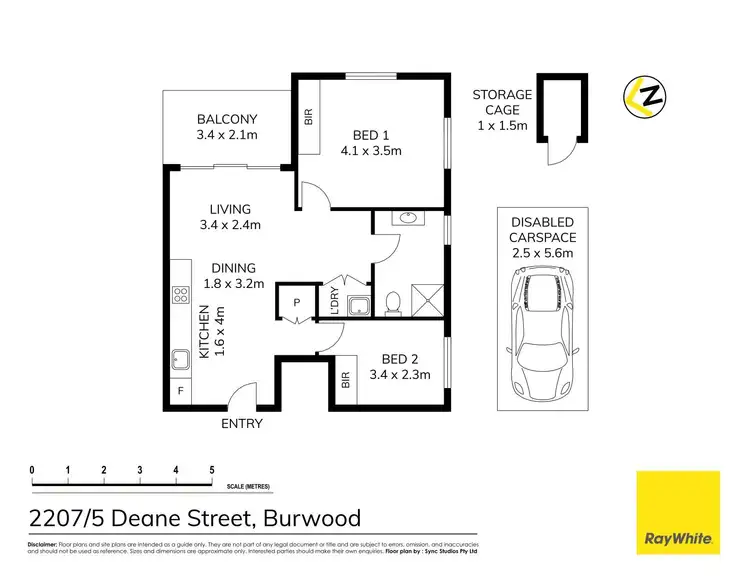 Floorplan of Homely apartment listing, 2205/7 Deane Street, Burwood NSW 2134