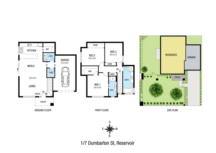 Floorplan of Homely townhouse listing, 1/7 Dumbarton Street, Reservoir VIC 3073