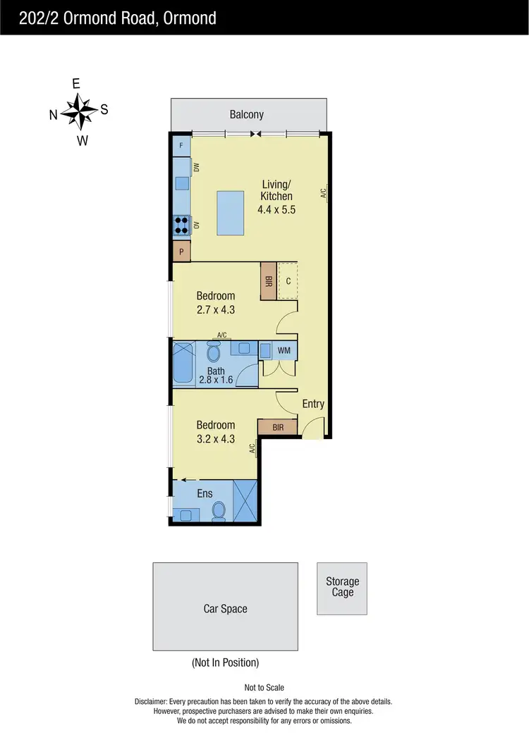 Floorplan of Homely apartment listing, 202/2 Ormond Road, Ormond VIC 3204
