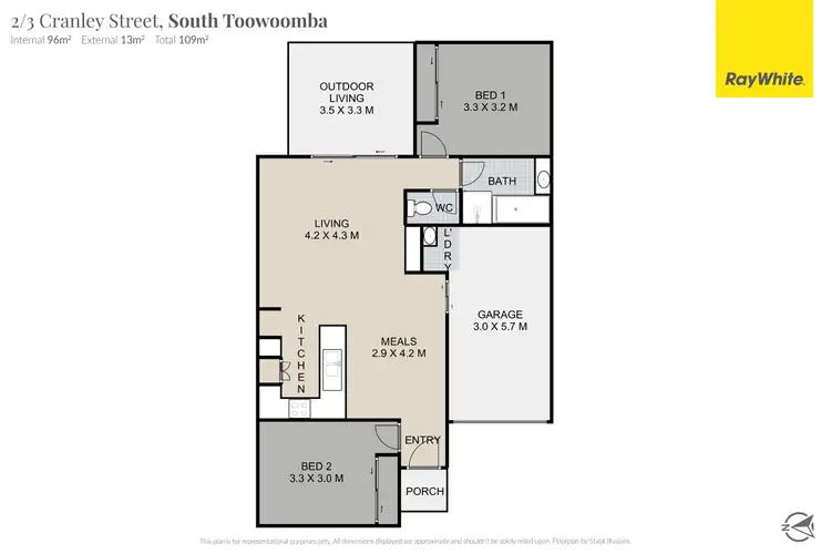 Floorplan of Homely unit listing, 2/3 Cranley Street, South Toowoomba QLD 4350