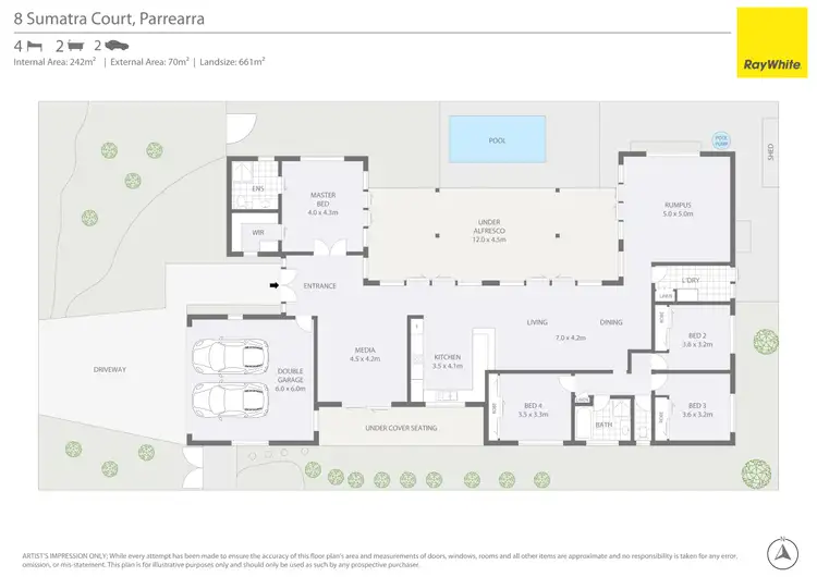 Floorplan of Homely house listing, 8 Sumatra Court, Kawana Island QLD 4575