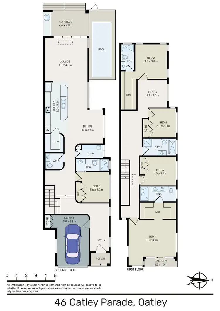 Floorplan of Homely semi-detached listing, 46 Oatley Parade, Oatley NSW 2223