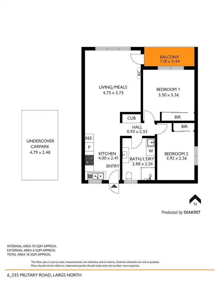 Floorplan of Homely unit listing, 6/535 Military Road, Largs North SA 5016