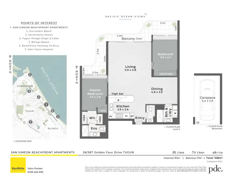 Floorplan of Homely unit listing, 26/387 Golden Four Drive, Tugun QLD 4224