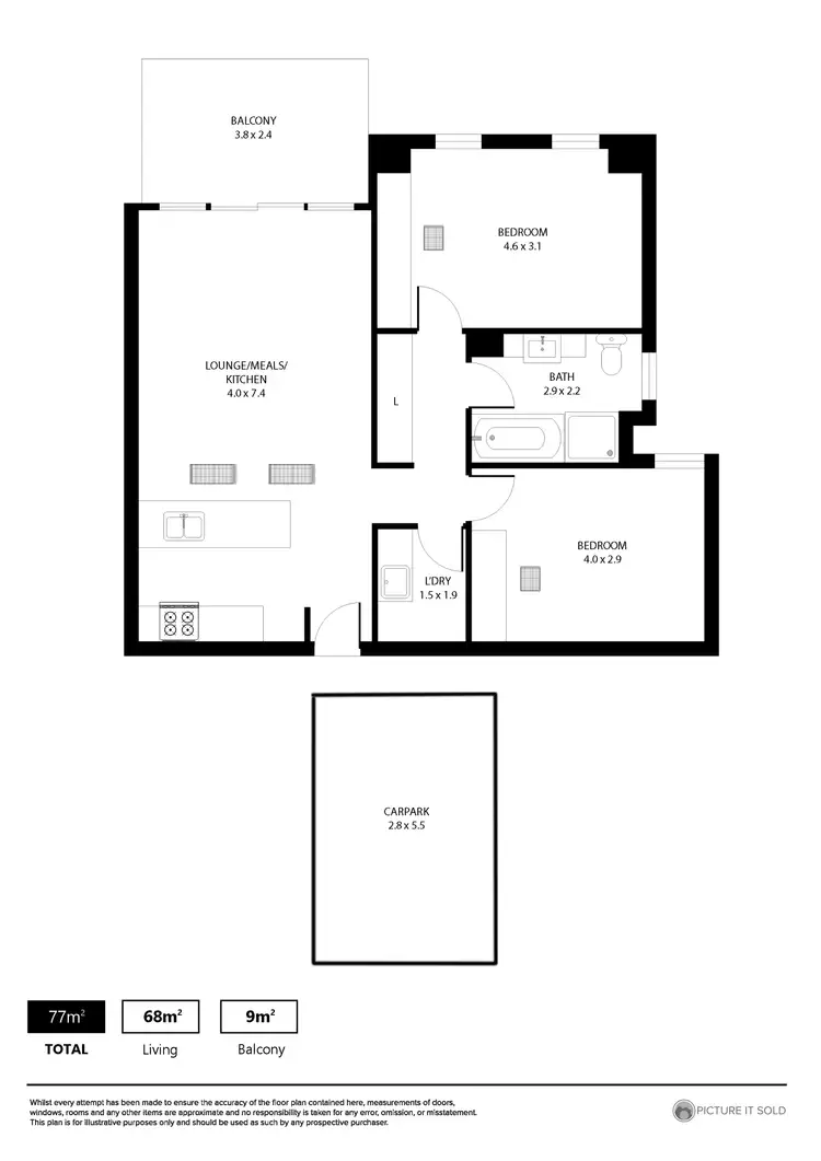 Floorplan of Homely apartment listing, 116/52 Sturt Street, Adelaide SA 5000
