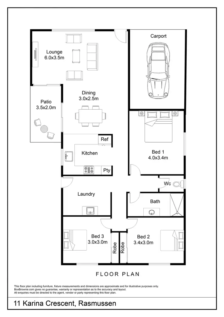 Floorplan of Homely house listing, 11 Karina Crescent, Rasmussen QLD 4815