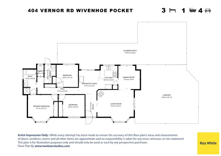 Floorplan of Homely house listing, 404 Vernor Road, Wivenhoe Pocket QLD 4306