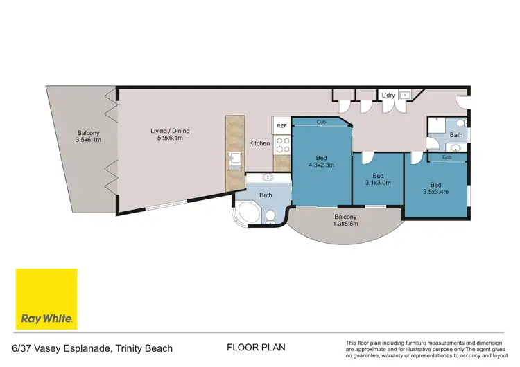 Floorplan of Homely unit listing, 6/37 Vasey Esplanade, Trinity Beach QLD 4879