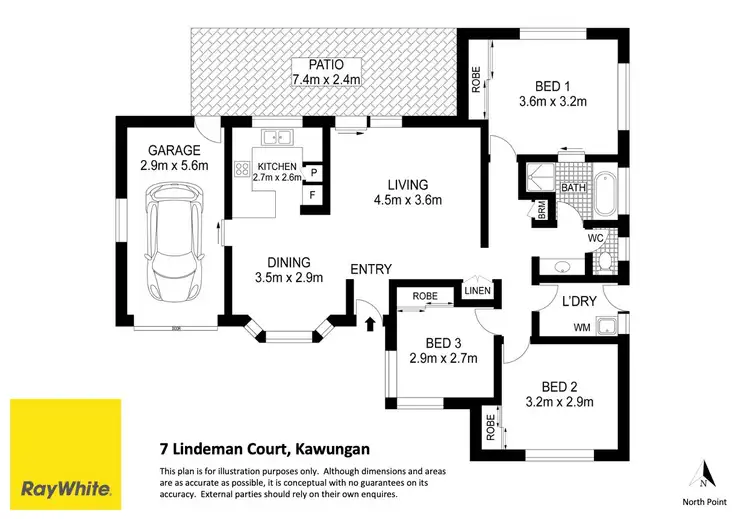 Floorplan of Homely house listing, 7 Lindeman Court, Kawungan QLD 4655