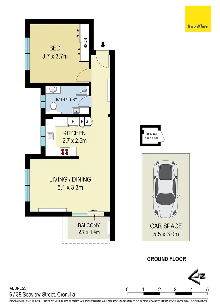 Floorplan of Homely unit listing, 6/38 Seaview Street, Cronulla NSW 2230