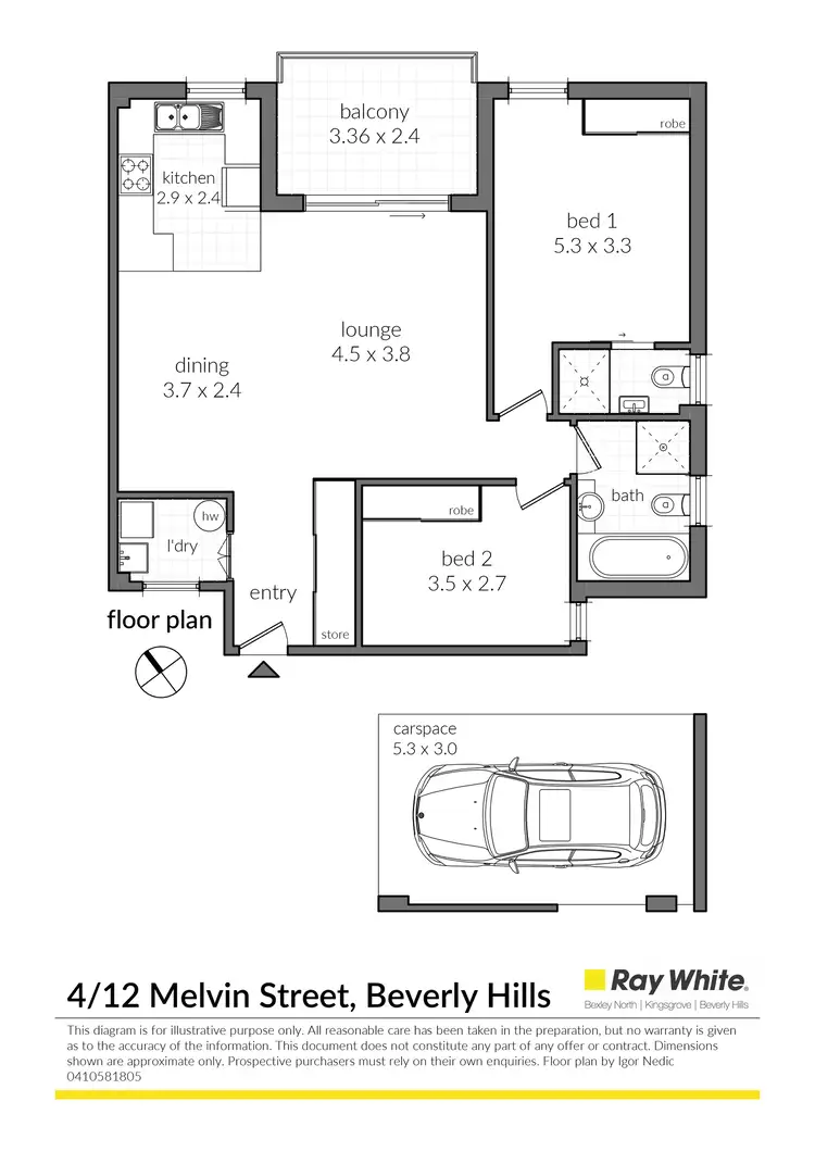 Floorplan of Homely unit listing, 4/12 Melvin Street, Beverly Hills NSW 2209