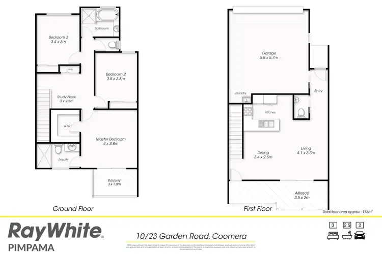Floorplan of Homely townhouse listing, 10/23 Garden Road, Coomera QLD 4209