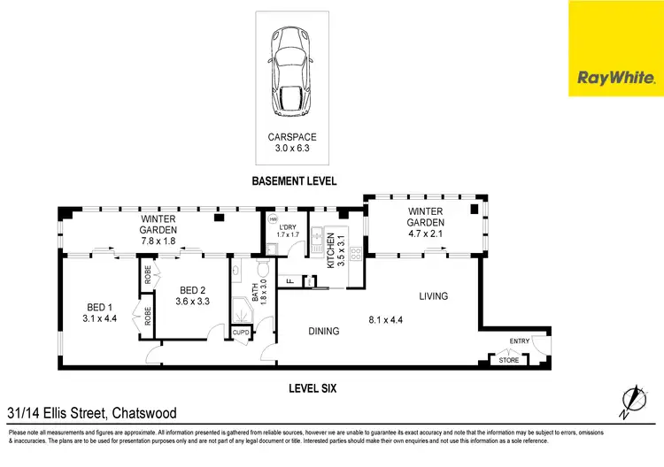 Floorplan of Homely unit listing, 31/8-14 Ellis Street, Chatswood NSW 2067
