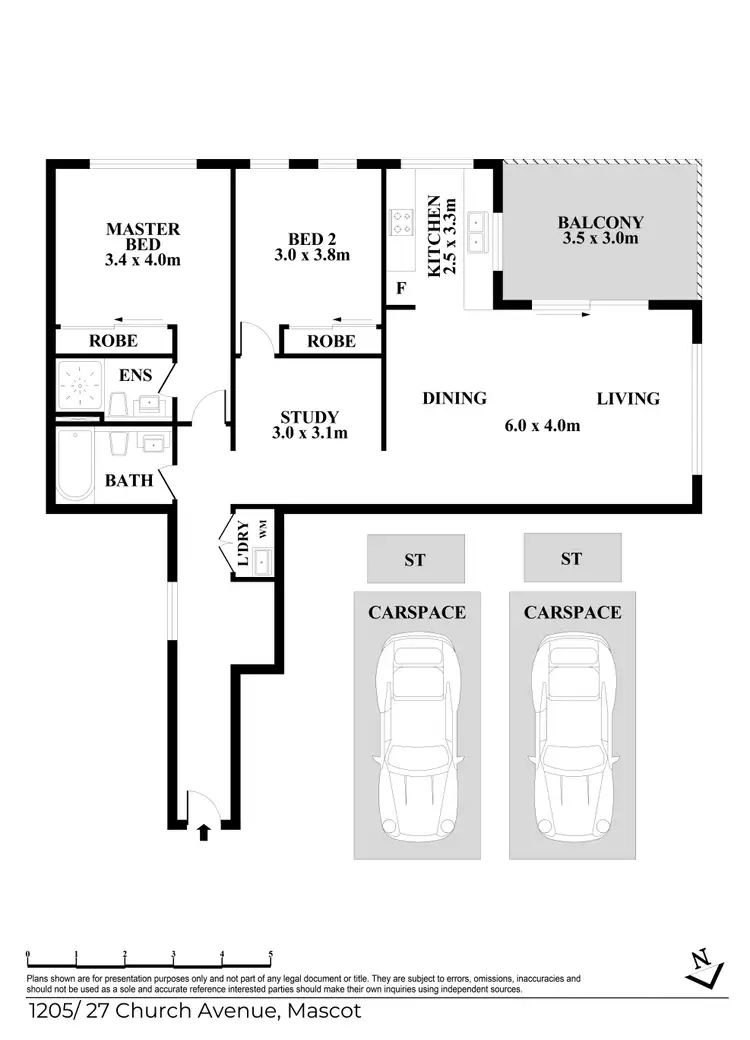 Floorplan of Homely apartment listing, 1205/27 Church Avenue, Mascot NSW 2020