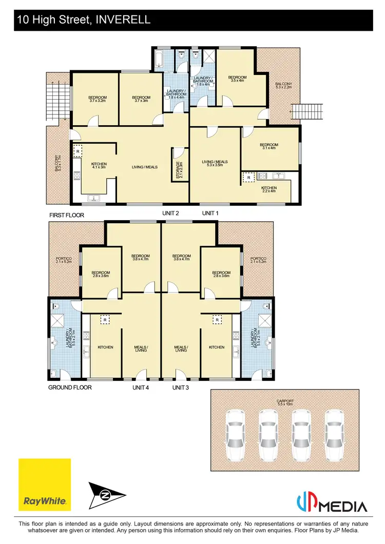 Floorplan of Homely block of units listing, Unit 1-4/10 High Street, Inverell NSW 2360