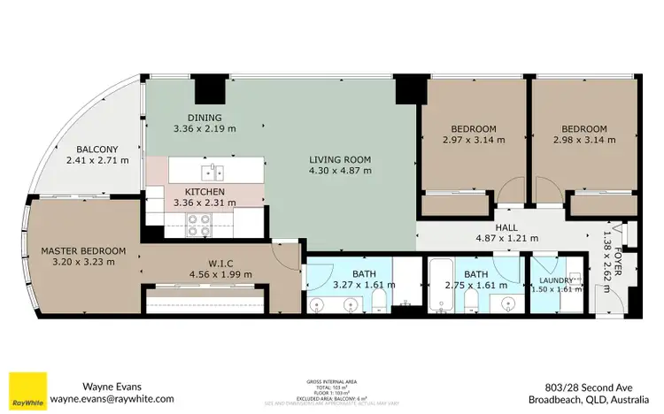 Floorplan of Homely apartment listing, 803/28-30 Second Avenue, Broadbeach QLD 4218